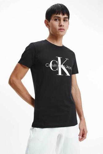 Calvin Klein ανδρικό T-shirt με monogram print Slim Fit - J30J320935 Μαύρο